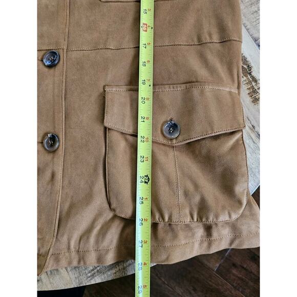 Tularosa X Revolve Zion Camel Faux Suede Shirt Jacket Women's Size S EUC - Picture 8 of 10